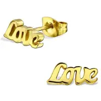 Montebello Oorbellen Bao Gold - Dames - 316L Staal PVC - Love - 5 x 11 mm