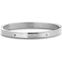 CO88 Collection Collection Inspirational 8CB 90512 Stalen Bangle LOVE - Zilverkleurig