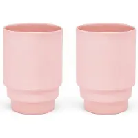 Puik Design | Set van 2 mokken Monday keramiek roze 7.5x7.5x13 cm kopjes & mokken | NADUVI