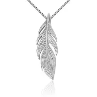 Montebello Ketting Beno - Dames - Zilver Gerhodineerd - Veer - 25 x 8 mm - 45 cm