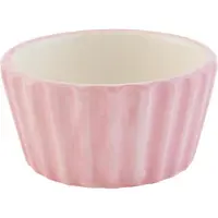 Clayre & Eef | Kom Ø 9*5 cm / 0,1L | Pink | Keramiek | Rond | Ribbels | 6CE0460P