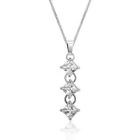 Montebello Ketting Psilurus - Dames - 925 Zilver - Zirkonia - 6 x 40 mm - 45 cm