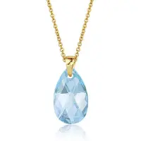 Montebello Ketting Jan DG523 - Swarovski Druppel - 925 Zilver Verguld - 16mm - 50cm