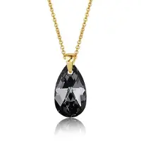 Montebello Ketting Jan DG521 - Swarovski Druppel - 925 Zilver Verguld - 16mm - 50cm