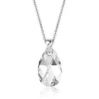 Montebello Ketting Jan DZ417 - Swarovski Druppel - 925 Zilver Gerhod. - 16mm - 40cm