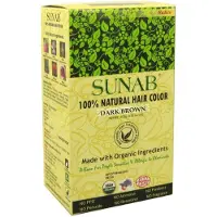Radico 100% NATURAL SUNAB Dark Brown 100% Natuurlijke BIO Organic 9-Kruiden Haarverf Zonder Ammoniak, Ammonia, PPD, PTD, Peroxide, Waterstofperoxide etc. o.a.Henna, met o.a. ECOCERT 100g