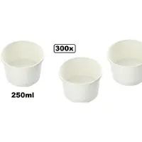 Themaparty 300x Soepkom, Karton, 250ml, wit - - Soep salade beker festival warme dranken maaltijd carnaval