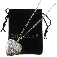 Rhylane Ketting 48 cm + 4 cm verstelbaar met hart medaillon hanger – zilverkleurig –