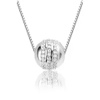 Montebello Ketting Silver Globe - 925 Zilver Gerhodineerd - ∅15mm - 45cm