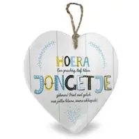 Miko Houten hart baby, Jongetje (naturel, multicolor)