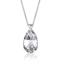 Montebello Ketting Jan DZ415 - Swarovski Druppel - 925 Zilver Gerhod. - 16mm - 40cm