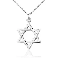 Montebello Ketting Davidster - 925 Zilver Gerhodineerd - ∅20mm - 45cm