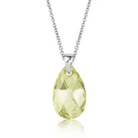 Montebello Ketting Jan DZ513 - Swarovski Druppel - 925 Zilver Gerhodineerd - 16mm - 50cm