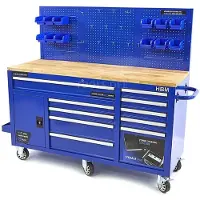 HBM Machines HBM 158 cm 10 Laden Werkbank met Deur en Achterwand ††œ BLAUW