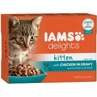IAMS 2x Delights Kitten Kip In Saus 12 X 85 Gr