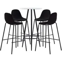 vidaXL 5-delige Barset stof zwart