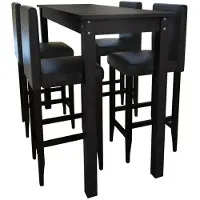 vidaXL Bartafel met 4 barkrukken zwart