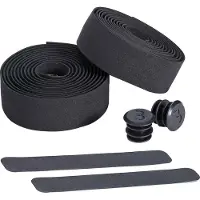 Bbb Cycling Stuurlint Racefiets - Zelfklevend Stuurtape met Stretch Materiaal - Antislip - Lengte: 200cm - Dikte: 2mm - Inclusief Stuurdoppen - Zwart - RaceRibbon BHT-01
