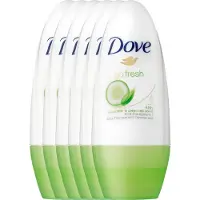 Dove Go Fresh Cucumber & Green Tea Women - 6 x 50 ml - Deodorant Roller - Voordeelverpakking
