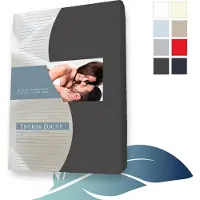 24-Bedding - Jersey Topper Hoeslaken - Topdek Hoeslaken Jersey - Extra zacht - 97% katoen - 3% Elastaan - 160x220 cm - Antraciet - 5 t/m 15 cm hoogte.