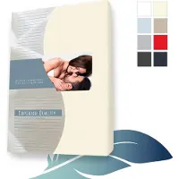 24-Bedding - Duopak Jersey Topper Hoeslaken - 90x210 cm - Beige - Elastaan – Extra Zacht - 5 t/m 15 cm hoogte - 2stuks