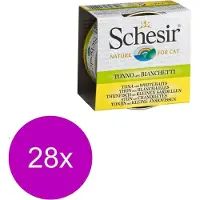 Schesir Kat Bouillon 70 g - Kattenvoer - 28 x Tonijn&Ansjovis Blik