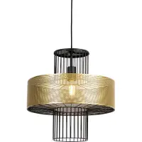 QAZQA Design hanglamp goud met zwart 40 cm - Tess