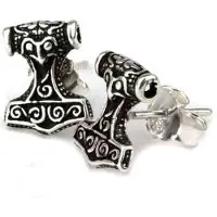 EtNox zilveren oorknopjes Thor´s Hammer (O158)