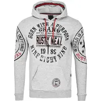 Rusty neal Sweatshirt lichtgrijs / rood / zwart