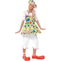 Vegaoo Clown kostuum met hoepel voor dames