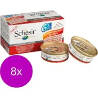 Schesir Kat Mp Blik Gekookt Kipfilet/Eend - Kattenvoer - 8 x (6x50 g)