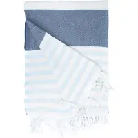The One Towelling Hamamdoek Marine Navy Licht Blauw