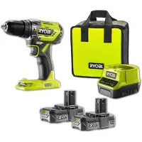 Ryobi ONE+ Accuboormachine/schroefmachine R18PD5-220S, 18 volt (groen/zwart, 2x lithium-ion accu's van 2,0 Ah)