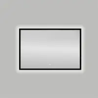 Best design Badkamerspiegel nero led verlichting 100x80 cm mat zwart