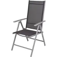 Pro Garden Progarden Vouwstoel 55 X 85 Cm Staal/polyester Zilver/donkergrijs