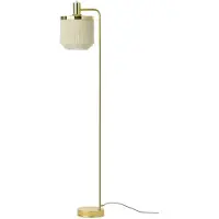 Warm Nordic Fringe vloerlamp cream white, met messing geplateerd staal