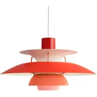 Louis Poulsen Design hanglamp PH 5 500, dimbaar, rood, Woon-/ Eetkamer, Aluminium, Design, hanglamp