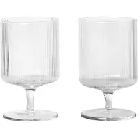 Ferm Living Wijnglas Ripple Clear 270 ml (Set van 2)