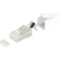 S-Conn RJ45 krimp connectoren (STP) voor CAT6/6a/7/7a netwerkkabel (vast/flexibel) - 10 stuks (3-delig) / wit