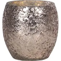 Clayre & Eef Theelichthouder Ø 11*10 cm Paars Glas Rond Waxinelichthouder Windlichthouder