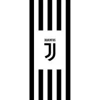 Carbotex strandlaken Juventus 70 x 140 cm katoen zwart/wit