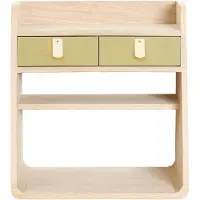 Harto Suzon Wandgemonteerde Nachtkastje Oak | Brushed brass