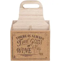 COSY&TRENDY WIJNFLESHOUDER 18,5X18,5XH27CM HOUT