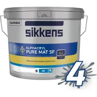 Sikkens Alphacryl Pure Mat SF | Matte Muurverf 5 LTR - Donkere kleur|1