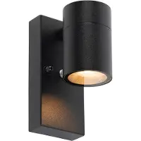 QAZQA Moderne buitenwandlamp zwart IP44 met schemersensor - Solo