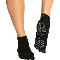 Gaiam Grippy Antislip Yoga Sokken - Zwart/Grijs - S/M