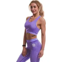 Gold's Gym Ladies Pattern Printed Sports Crop Top - Lilac - M