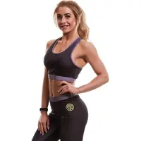 Gold's Gym Ladies Sublimated Sports Crop Top - Black - M
