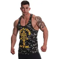 Gold's Gym GGVST051 Muscle Joe Camo Stringer Vest - Camo Black - XXL