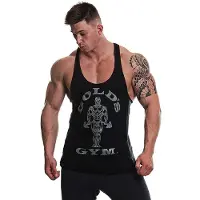 Gold's Gym GGVST010 Muscle Joe Tonal Panel Stringer Vest - Black - XXL